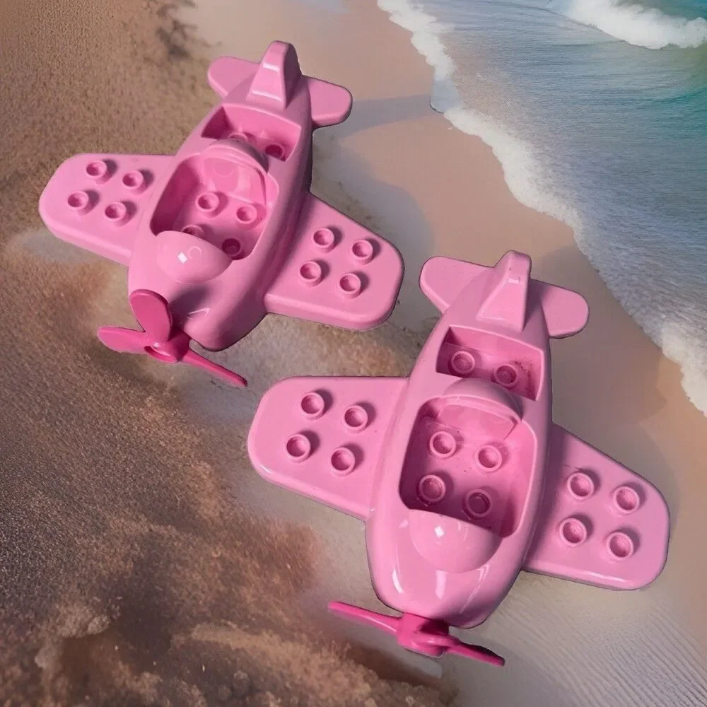 Lot 2 Lego Duplo PINK AIRPLANE PLANE from Minnie Mouse Cafe Disney SET #10830